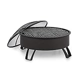 MUY ESPACIOSO: El brasero Oreos 2 en 1 comodidad y sabor en un único producto. Con un diámetro de 75 cm, el brasero de Blumfeldt tiene espacio más que suficiente para hacer una buena fogata con madera, carbón o incluso con briquetas de parrilla.