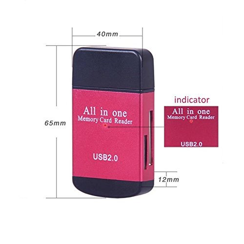 V.one SuperSpeed Multi-in-1 USB 2.0 Kartenleser Kartenlesegerät mit zwei TF/SD Kartenslots für SD, SD-HC, SD-XC, MMC, RS-MMC und Micro SD Karten für digital camerasCTablets PC, Mac,iMac,MacBook Pro Air,Ultrabooks,Microsoft Surface RT,Laptops,Raspberry pi ,etc - 4