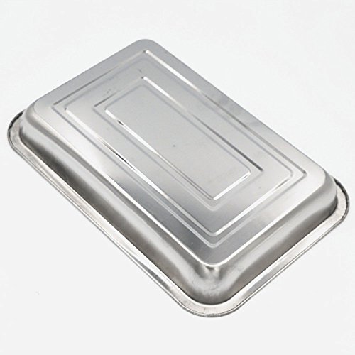 Edelstahl BBQ Barbecue Grillschale Grillplatte Menüschalen Obstschale Tropfschale Küchengerät (1 Stck) - 6