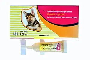 Clearkill Spot on 2.68 ml, Anti Tick and Flea for Dogs, Weighing Between 20 kg to 40 kg