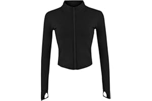 Veste pour Femmes Veste de Yoga Light Wear Longues Top Femme Veste Sport Femme Full Zip Running Track Jacket with Chôles de Pouce pour Yoga Fitness Entraîne