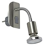 CC, 230 voltios. Luz de lectura LED de Trango®, para iluminación nocturna con interruptor, incluyebombilla LED de 3 vatios, GU10 (LM)