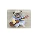 Produktbild Lustiger lächelnder Indy Musiker-Mops-Hund, der das Gitarren-Rechteck-rutschfeste Gummi-Bequeme Computer-Mausunterlage-Spiel Mousepad spielt Matte