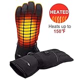 Material: Plüsch + PU ZREAL 1Pair elektrisch beheizter Handschuh 4.5V wiederaufladbare Temperaturregelung Winterhandschuh