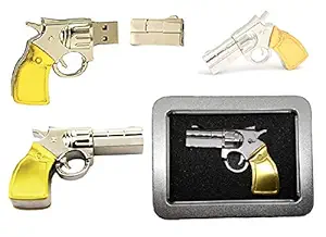 nexgen, Metal Revolver, Pistol, Gun Shape Pen Drive 32 GB,Collectible with Tin Box Gift Box Packaging, Pistol USB Flash Disk, Utility Gifting Product (for Gift, Laptops, Pc Computers)