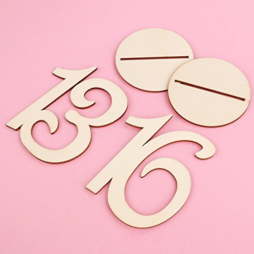 Pixnor Hochzeit Tisch Holz-Nummer mit Base 10,2 x 10cm 11-20 - 3