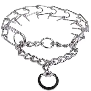 Foodie Puppies Stainless Steel Chrome Plated Training Ultra-Plus No-Pull Pinch Collar for Dogs (Prong Collar, Medium)