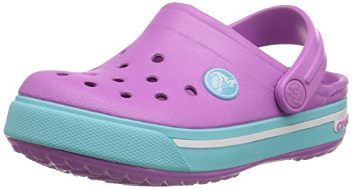 Crocs Crocband II.5, Unisex-Child Clogs, Purple (Wild Orchid/Pool), 4/5 UK Child