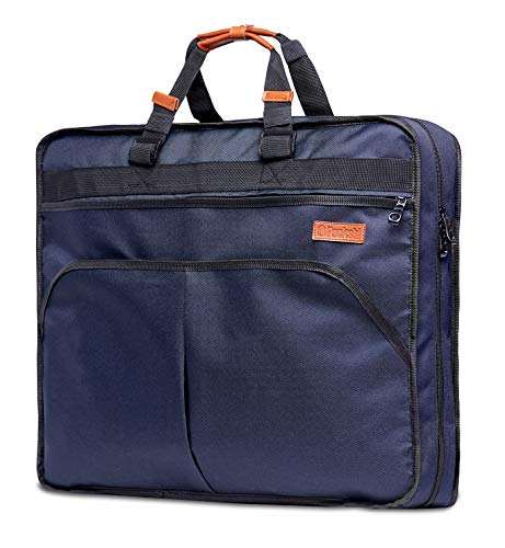 Preisvergleich Produktbild Packshi Kleidersack Anzug Kleidersack Reise Anzugtasche Herren / 127 cm Lang / Business Reisetasche Anzughülle Kleiderhülle Handgepäckstück für Jede Reise, Geschäftsreise / Viele Taschen / Blau Braun