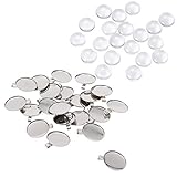  PERFEKTE GRÖßE & SPEZIFIKATIONEN: Jede Glaskuppel hat einen Durchmesser von 25mm. Die Anhänger messen ebenfalls 25mm, damit sie den Glaskuppeln passen und verfügen über ein einstellbares Fadenloch von 10mm.