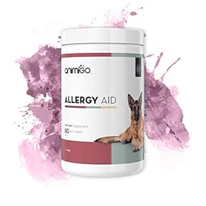 Animigo Comprimidos para Alergia en Perros | Suplemento Alimenticio para Alergias Ambientales, Comida, Piel | Aceite de Pescado, Levadura Cerveza y Semilla Calabaza | Omega, Zinc, Magnesio y Más | 60