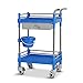 Produktbild Medizinischer Wagen ABS Mobiler Schönheitssalonwagen mit Schublade, Langlebiger medizinischer Rollwagen mit Kanne, Hochleistungsrolle mit Bremse, Blau (Farbe : S-54×37×90cm)