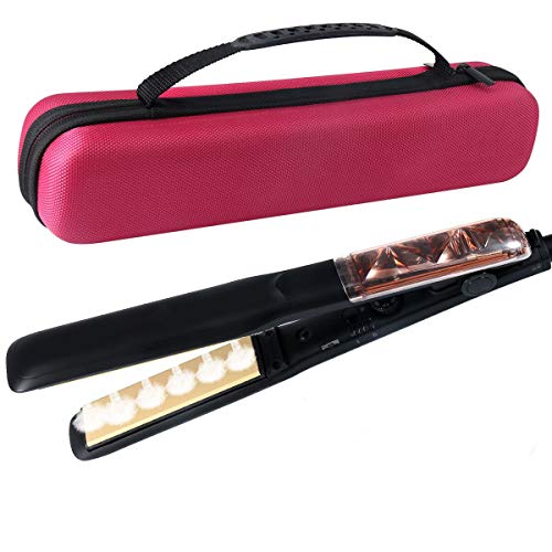 Fer à Lisser Vapeur Plaques en Céramique Avancée Professionne 6 Trous de Pulvérisation Lisseur Vapeur Cheveux (Black)