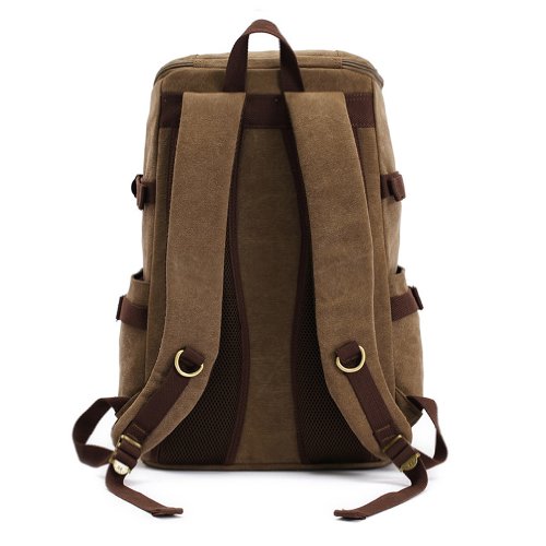 KAUKKO Canvas Backpack Outfitter Rucksack 30x18x45cm (11.81x7.09x17.72inch) - Dark Khaki