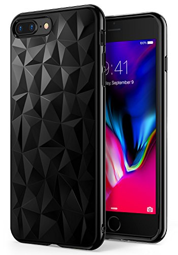 iPhone 7 Plus / iPhone 8 Plus Case, Ringke [AIR PRISM] 3D Contemporary Design Chic Slim Geometric Stylish Pattern Flexible Full-body Textured Protective TPU Drop Resistant Cover For Apple iPhone 7 Plus â€“ Ink Black