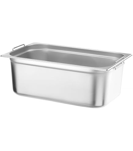 GN Behälter Gastronorm 1/4 200 mm mit Fallgriffe aus Edelstahl GVK ECO