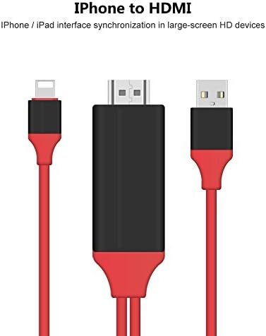 [ Plug and Play ] Lightning to HDMI - 2M / No need Wifi / 8-Pin MHL Cable Adapter 1080P for iPhone 7 and 7 plus and iPad air/mini