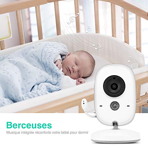 Moniteur Bébé, BOIFUN Babyphone Vidéo Caméra Surveillance Numérique Sans Fil avec 3.2"LCD, VOX, Vision Nocturne, Communication Bidirectionnelle, Capteur de Température, Berceuses, Rechargeable Moniteur Bébé, BOIFUN Babyphone Vidéo Caméra Surveillance Numérique Sans Fil avec 3.2"LCD, VOX, Vision Nocturne, Communication Bidirectionnelle, Capteur de Température, Berceuses, Rechargeable