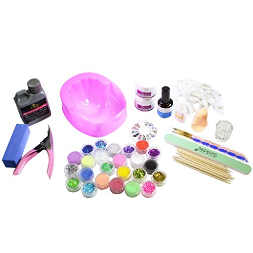 547 Piece Acrylic Nail Art Design Powder Liquid Tips Set Kit by Kurtzy TM