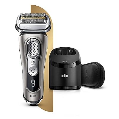 Braun Series 9 9385cc Dernière Génération, Rasoir Électrique Barbe Homme, Station Clean&Charge, Étui Cuir, Graphite