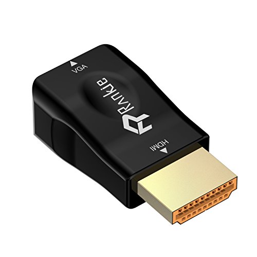 HDMI auf VGA, Rankie Vergoldet Active HDMI to VGA Kabel HDTV Adapter Konverter Male to Female (Schwarz) - 5
