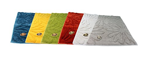 Gözze Badteppich, Mikrofaser Hochflorteppich, 60 x 100 cm, Blume, Petrol, 1031-54-060100 - 4