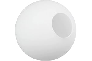 Fonowx Moderne Glaskugel Lampenschirm, Runder Kronleuchter Lampenschirme, Glas Lampenschirm Weiß, Glaskugel Licht Cover Chandelier Protector, Weiß Glaskugel Lampe Schatten für Home Hotel, 8CM