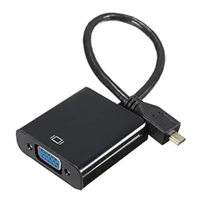 LipiWorld 1080P Micro HDMI Male to VGA Female Video Converter Adapter Cable for PC TV HDTV( Micro Hdmi to Vga -Black)