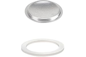 Puupaa Joint d'étanchéité pour cafetière + filtre de rechange en silicone de qualité alimentaire, pour cafetière, expresso, moka - 12 tasses + tamis