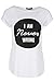 Produktbild Womens Ladies Never Wrong Slogan Printed Turn Up Sleeve Curved Hem T Shirt Top