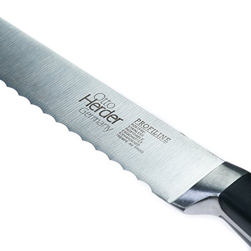 Brotmesser-Brotsäge 34 cm lang mit Wellenschliff aus rostfreiem Edelstahl Kunststoff POM Griffen von Otto Herder manicure - 2