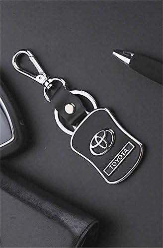 Automotiva Toyota Black/Chrome effect Luxury Logo Style Featured Brand Logo Keyring Keyfob Toyota Gift for Models Aygo, Yaris, Rav4, Prius, Land Cruiser, Verso, Avensis, Auris, Verso, Hilux