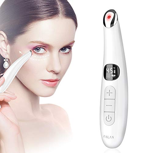 ANLAN Elektrisches Augenmassagegerät Anti Aging Augenmassage Anti-falten Augenpflege LED Bildschirm 45 ? Hot Massage mit Gel Augenpads Maske