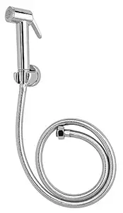 Ocko ABS Health Faucet with Wall Hook and 1-Meter Stainless Steel Braided Rubber Hose (Silver, Pack of 1)