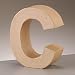 3D Letter "C" Paper Mache Signs Buff Papp Art Freestanding 17.5cm x 5.5cm (Letter C)