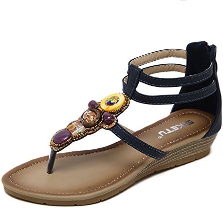 Ruiren Bohemian Sandals for Women, Summer Slope Sandals Flat Shoes for Ladies