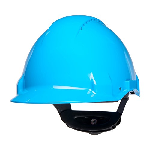 3M Peltor Schutzhelm G3000, G30NUB, mit 3M Uvicator Sensor, ABS, mit Schweißband und Ratschensystem, belüftet, blau - 3