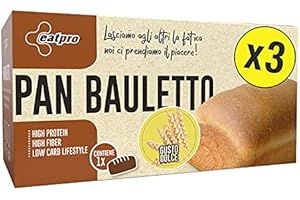 Pane Proteico Senza Carboidrati Dolce 230g x3 EatPro 15% Di Proteine, Pane Low Carb 7,5% Carboidrati Netti, Keto Diet Pan Bauletto Pane Keto Zero Carboidrati, Cibo Proteico Pane Chetogenico