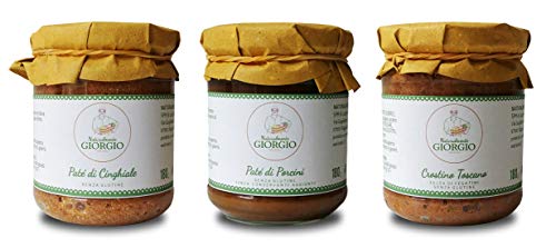 ASSORTIMENTO N. 3 PATÉ: PATÉ DI CINGHIALE 180 gr - PATÉ DI PORCINI 180 gr - CROSTINO TOSCANO 180 gr