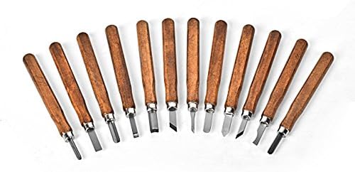 DingChen Professional 12-Piece Wood Carving Chisel Set, Best Recommended Wood Carving Knife Kit for Beginner, Power Grip Carving Tools