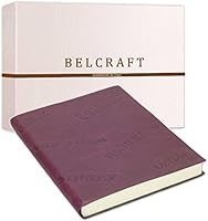Verrazzano Large Leather Journal / Notebook, Handmade Classic Italian Style, Including Special Box, A5 (15x21 cm) Purple