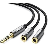UGREEN Audio Splitter, 3.5mm Speaker and Headphone Splitter Adapter, 3.5mm Stereo Y Audio Splitter Cable Compatible with iPhone,Samsung, Smartphones, Tablet,Mp3, Speaker, Hedaphone, Headset etc, Aluminum case Connector with 20cm Cable Length