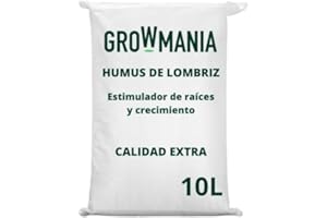 GROWMANIA.ES GROWMANIA Humus de Lombriz 10L para Plantas | Fertilizante Orgánico | Sustrato Universal Rico en Bionutrientes | Abono para Cultivos