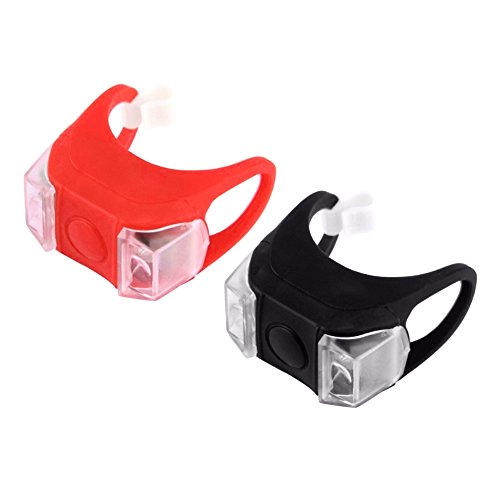 Hochwertiges LED Fahrradlichter Set - Signallichter - überall einsetzbar, rot und schwarz - VERBESSERTE VERSION - wasserdicht - aus Silikon