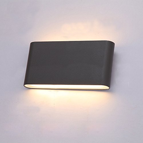 Lightess 12W Moderne LED Wandleuchte Außenwandleuchte Außenwasserdichten Outdoor-Wandleuchten quadratische Form Gartenbeleuchtung Balkon Gang Wandlampe Nachttischlampe, warmes Weiß（Der Hauptbereich der Verwendung sind Indoor und Outdoor）