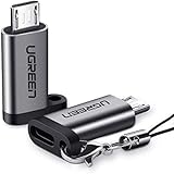Micro USB to USB C Adapter 2 Pack, UGREEN Micro USB Male to USB C Female Converter with Keychain for Charging+Syncing Compatible with Samsung S7 S7 Edge/Xiaomi Mi A2 Lite/LG K8/ Huawei P Smart Y6 Y9