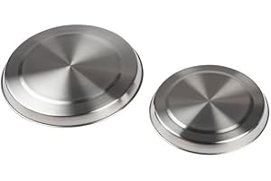 Fackelmann 12306 Lot de 2 caches plaques de cuisson gaz et électrique, cache plaque de cuisson, Acier inoxydable, 16 et 20 cm, Aluminium