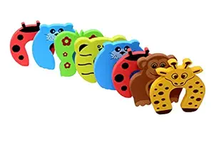 BabySafeHouse Finger Pinch Animal Shape Door Guard for Kids Safety and Protection from Door Slamming (Multicolor) -Pack of 8