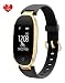 Produktbild Fitness-Tracker, Jiayou Fitnessuhr Pulsmesser, wasserdichter Aktivitäts-Tracker Smart Band Schlafmonitor, Smart Bänder Schrittzähler, Armband für ios & Androiden Handys (Black+Gold)