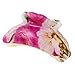 sourcingmap® Lady Woman Floral Plastic Gold Tone Teeth Hair Claw Clamp Clip